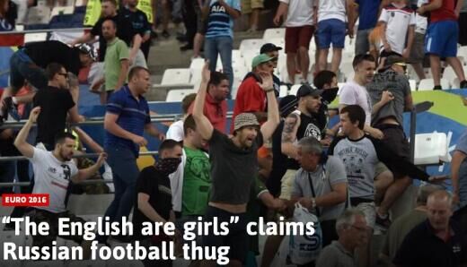 俄罗斯足球流氓：打架只用拳头 英国球迷都是娘